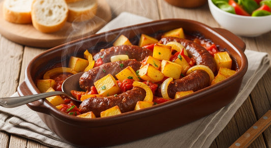 Sausage and Potato Casserole - طاجن سجق بالبطاطس