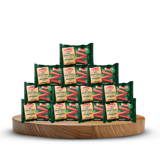 باقة فرانكفورتر بقري القوصي (12 كيس × 1 كجم) – 12 كجم - Al-Goussi Beef Frankfurter Bundle (12 Bags × 1 KG) – 12 KG