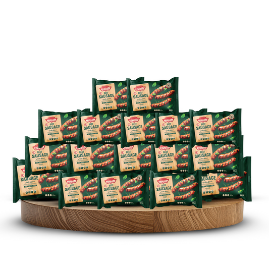 باقة سجق بقري القوصي (20 كيس × 500 جم) – 10 كجم - Al-Goussi Beef Sausage Bundle (20 Bags × 500 gm) – 10 KG
